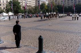 President Boric participates in the changing of the guard at the